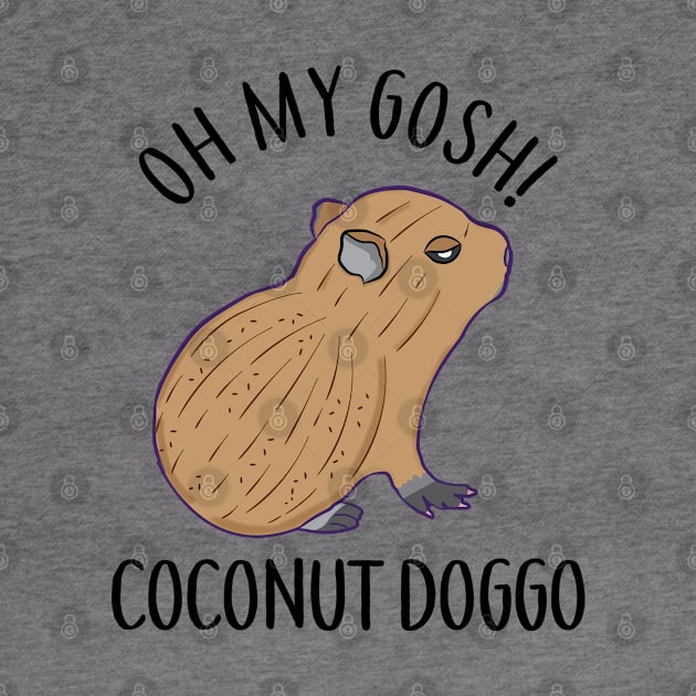 O My Gosh Coconut Doggo Cute Kawaii Baby Capybara Meme by alltheprints